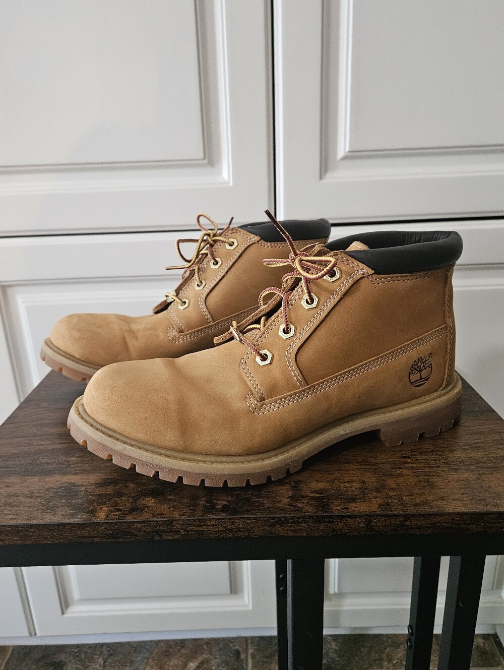 Timberland Nellie Waterproof Nubuck Leather Wheat Tan Lace-Up Chukka Boots